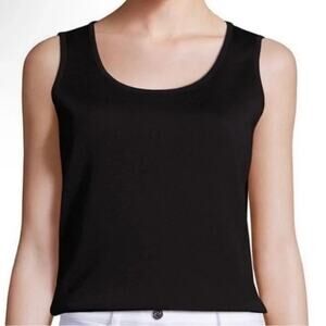 St.‎ John Santana Knit Tank Top Shell Sleeveless | Black | SZ 0-2P